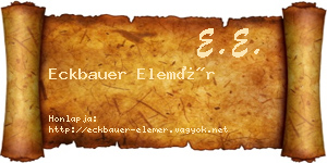 Eckbauer Elemér névjegykártya